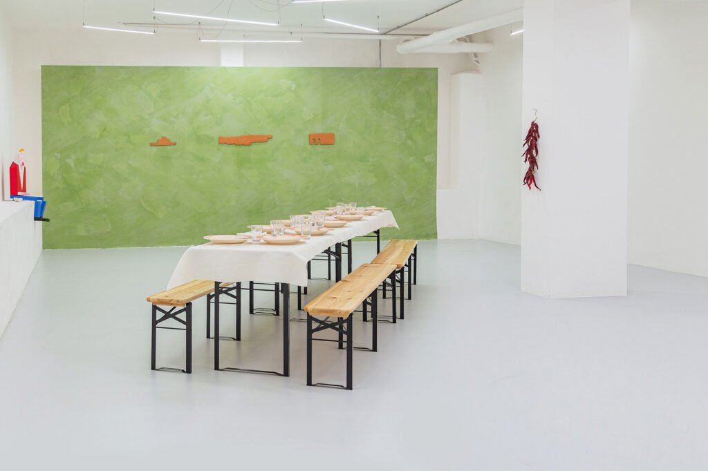 Banquet Gallery, exhibition view of "Visita di cortesia" by Giuseppe De Mattia